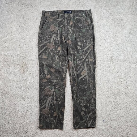 Abercrombie and Fitch Camo Baggy Carpenter Pants Torn/Used Style Size 36x32 USA - Picture 2 of 8